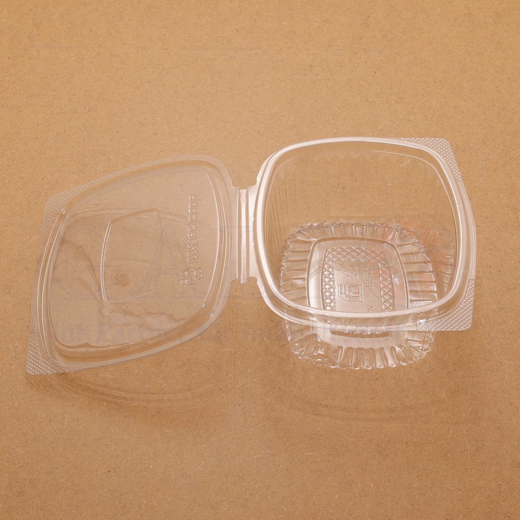 Klappbox oval 500ML 50 Stück RPET mit Deckel
