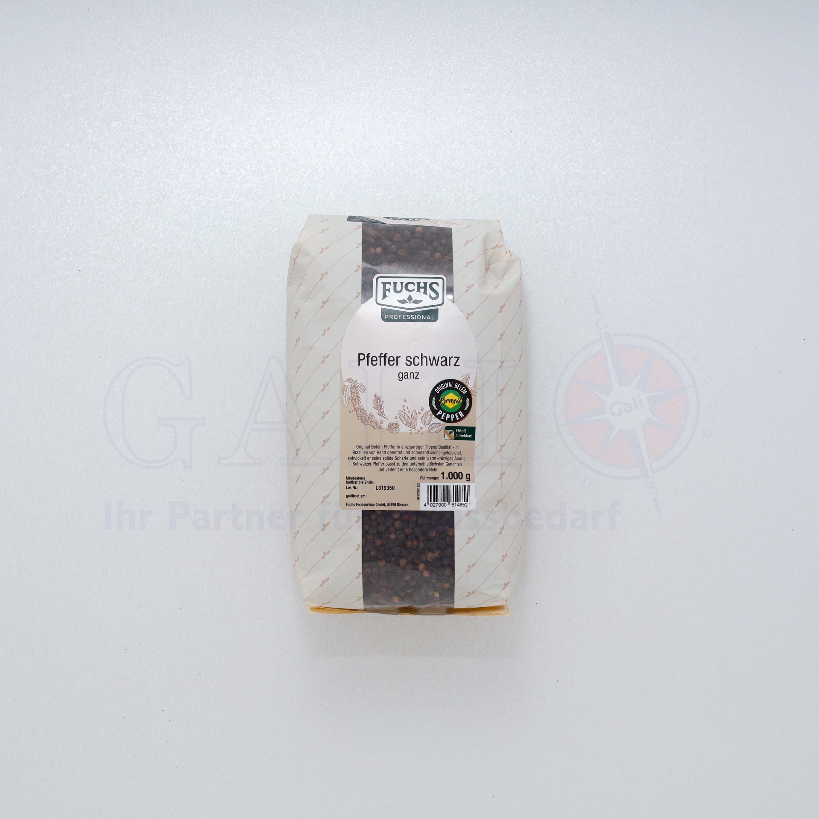 Pfeffer schwarz ganz 1kg "Fuchs"