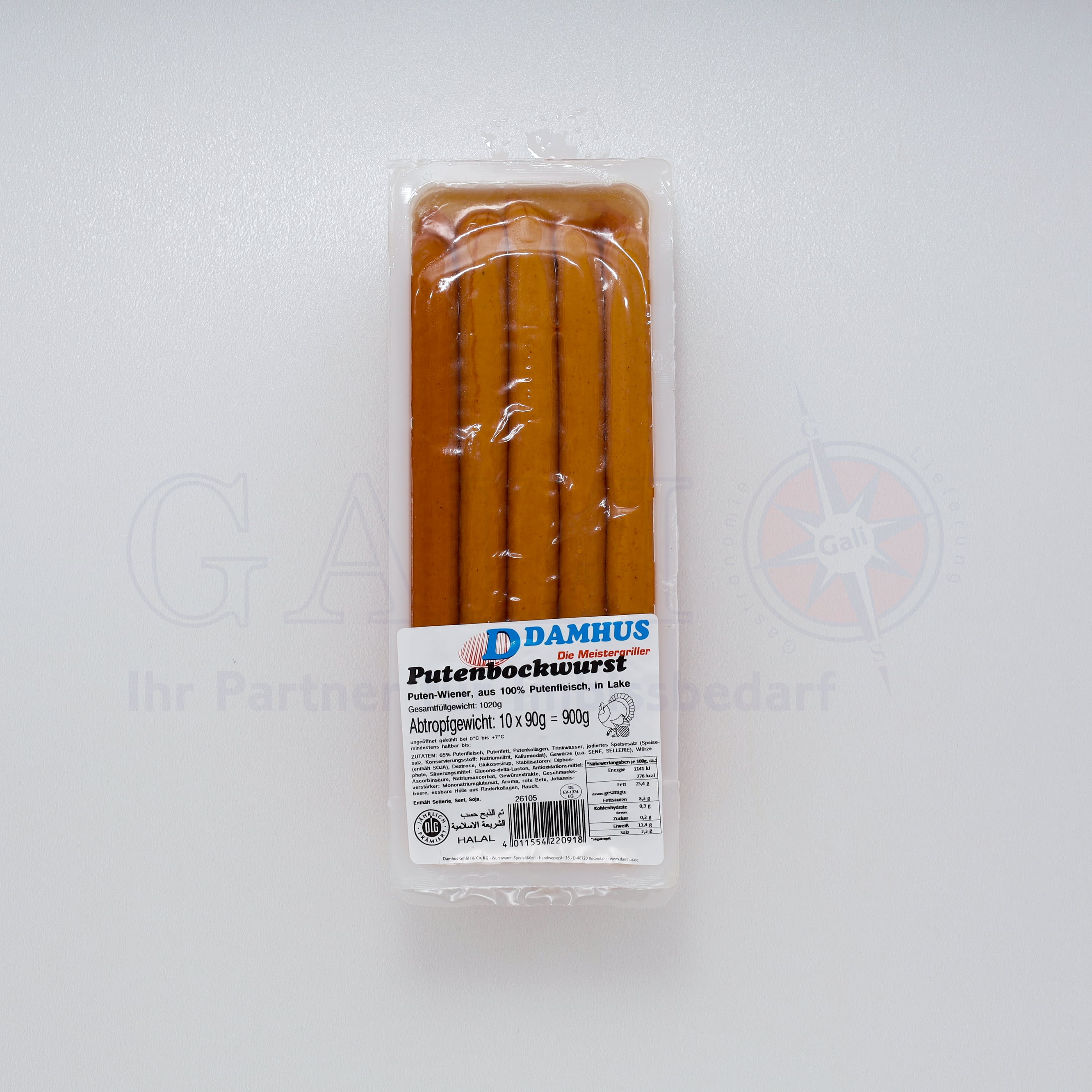 Bockwurst PUTE 10x90g "Damhus"