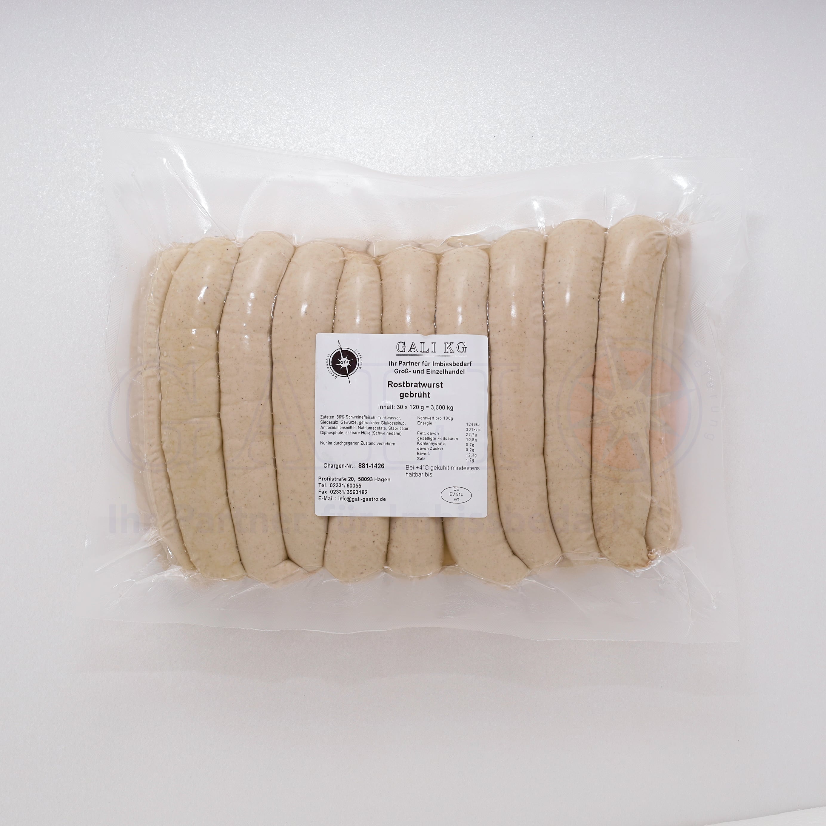 Rostbratwurst 30 x 120g "Gali"
